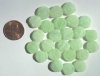 25 12mm Matte Marble Lt Green & White Disks with Swirl